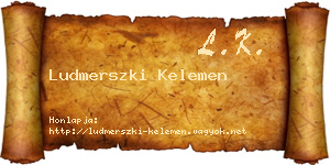 Ludmerszki Kelemen névjegykártya